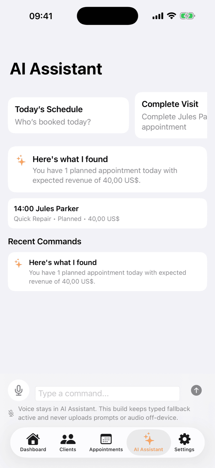 Slotix AI assistant helping with scheduling workflow